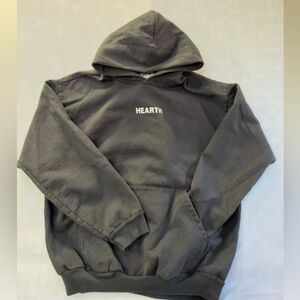 Earth Charcoal Gray Hoodie with White Logo